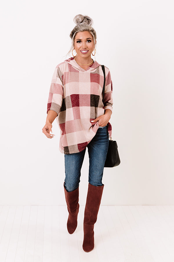 Porch Swing Sips Checkered Hoodie Image - 2