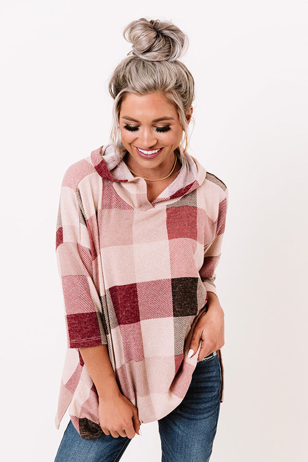 Porch Swing Sips Checkered Hoodie Image - 1