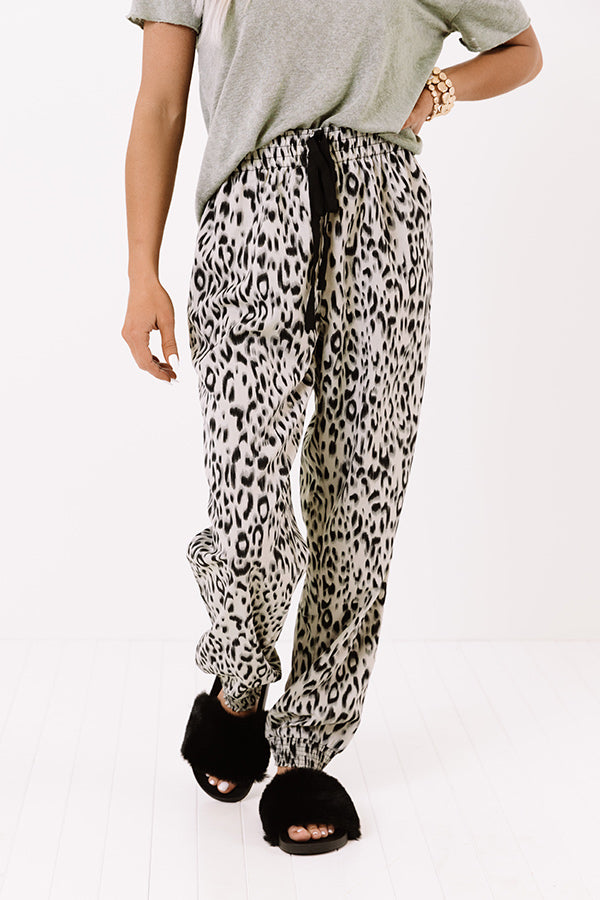 Read My Mind Leopard Joggers In Grey