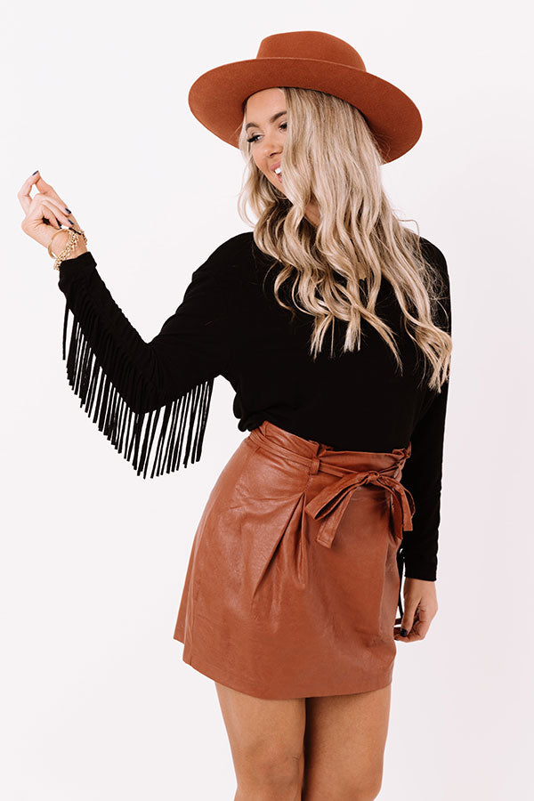 Fringe Black Leather Skirt Forever 21 Forever Fringe Skirt Set