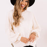 Latte Smiles Knit Sweater in Cream Image - 1