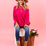 Jazz Club Knit Sweater Top in Hot Pink Image - 1