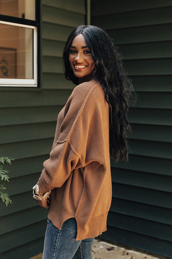 Full Of Warmth Tunic Sweater In Mocha • Impressions Online Boutique