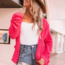 Morning Chill Popcorn Knit Cardigan in Hot Pink Image - 1