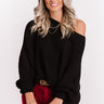 Jazz Club Knit Sweater Top in Black Image - 1