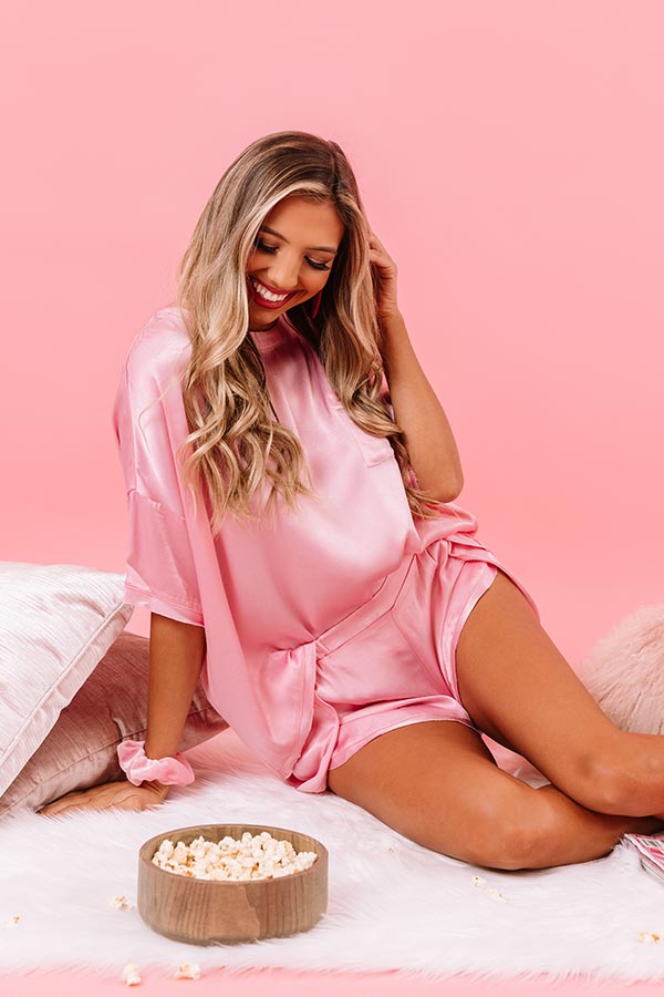 Slip Into Sweetness Satin Shift Top in Pink Image - 1