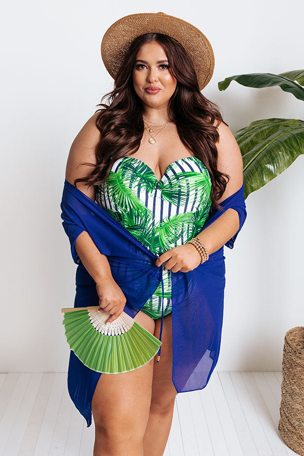See You Poolside Mesh Cover Up in Royal Blue Curves