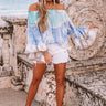 Beachy Twist Tie Dye Shift Top in Aqua Image - 1