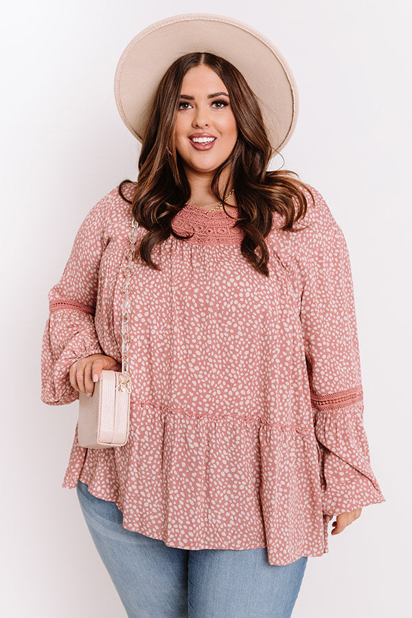 Sweet Poetry Shift Top in Blush Curves