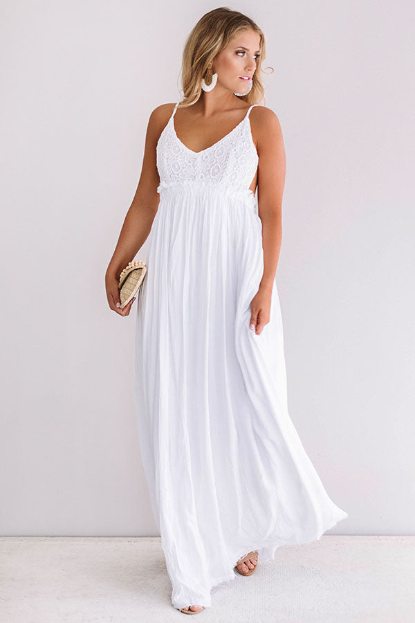 The Grand Reveal Maxi Dress in White