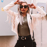 Gypsy Soul Faux Suede Fringe Jacket in Stone Image - 1