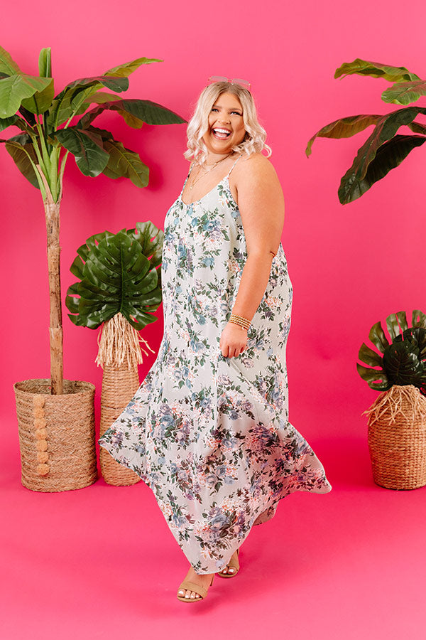 Floral Ever After Maxi Dress in Light Sage Curves Image - 5