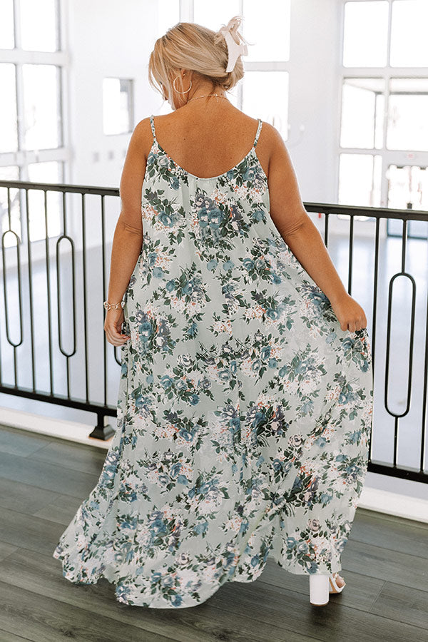 Floral Ever After Maxi Dress in Light Sage Curves Image - 4