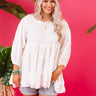 Vineyard Season Babydoll Top In White Curves Image - 1