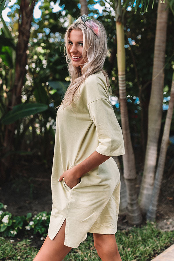 Santa Cruz Chic T-Shirt Dress in Lime Punch Image - 2