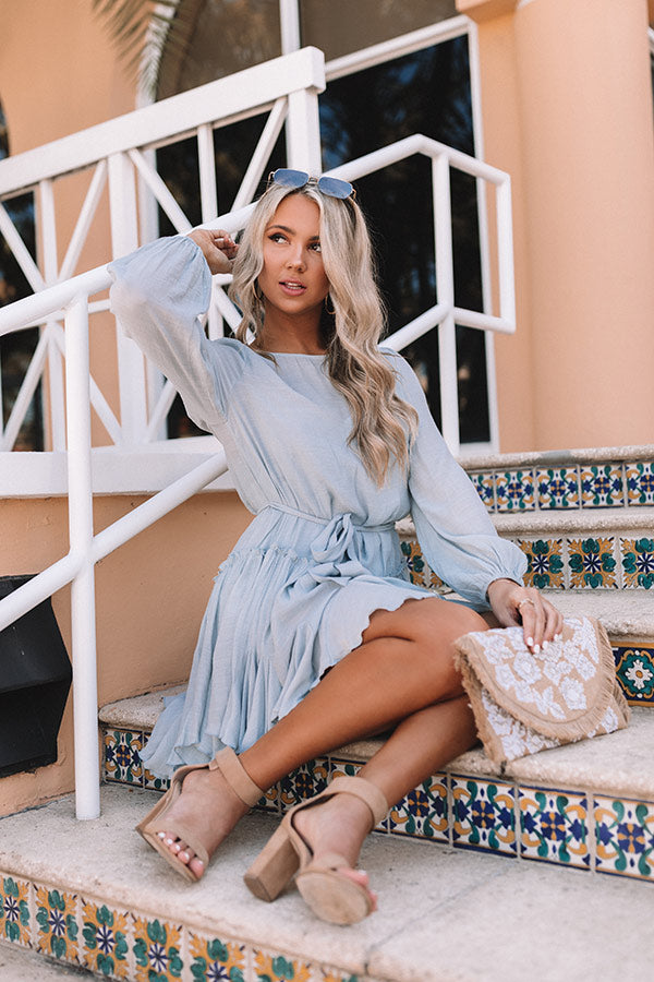 Made To Twirl Ruffle Dress in Sky Blue Image - 4