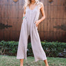 Winning Smile Waffle Knit Jumpsuit in Taupe Image - 1