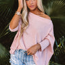 Easily Enchanted Waffle Knit Top In Blush Image - 1