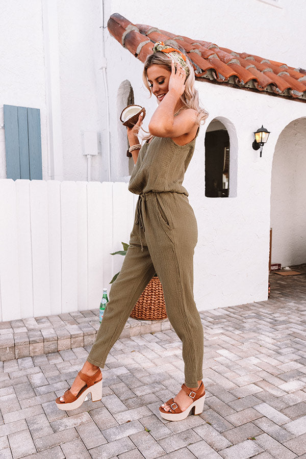 Martini Flight Jumpsuit in Sage Image - 4