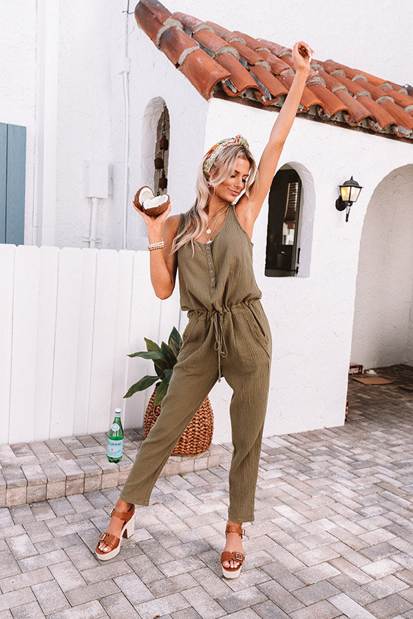 Martini Flight Jumpsuit in Sage Image - 2