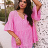 Ever So Sweet Eyelet Top in Pink Image - 1