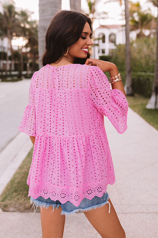 Ever So Sweet Eyelet Top in Pink Image - 4