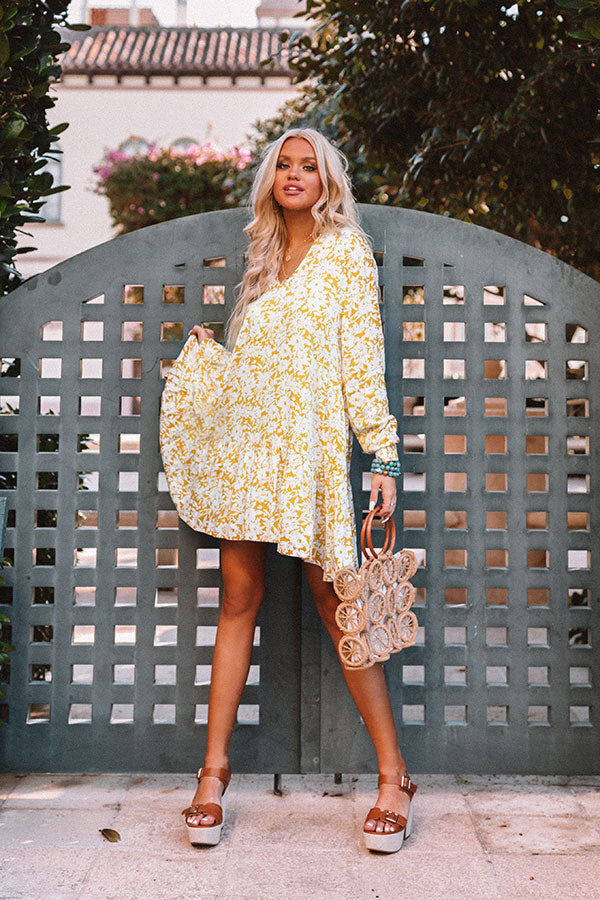 Fresh Friendship Floral Shift Dress in Golden Honey Image - 1