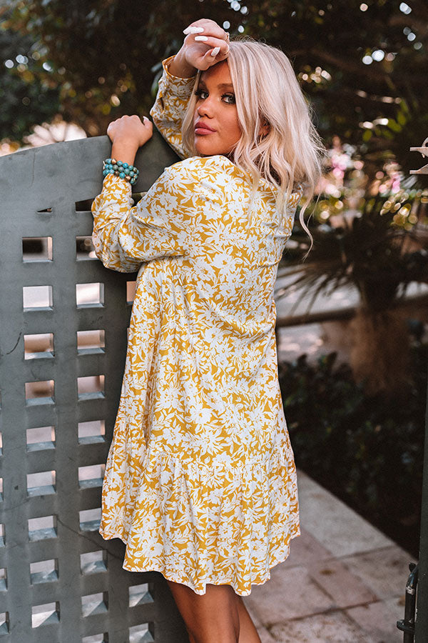 Fresh Friendship Floral Shift Dress in Golden Honey Image - 5