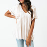 Brunchin' Babe Babydoll Top In Cream Image - 1