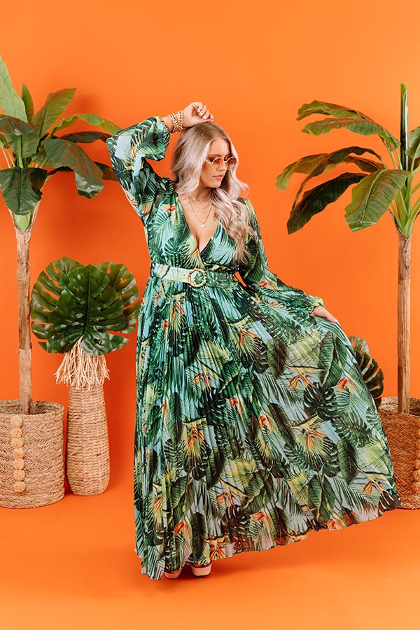 Palms And Prosecco Maxi Dress Curves Image - 2