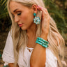 Coconut Crushing Puka Shell Earrings In Turquoise Image - 1
