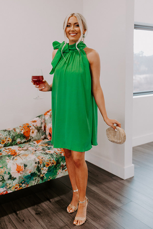 Friday Night Glam Shift Dress in Kelly Green - Main Image