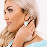 Kendra Scott Ansley Heart Gold Drop Earrings in Light Blue Magnesite Image - 1