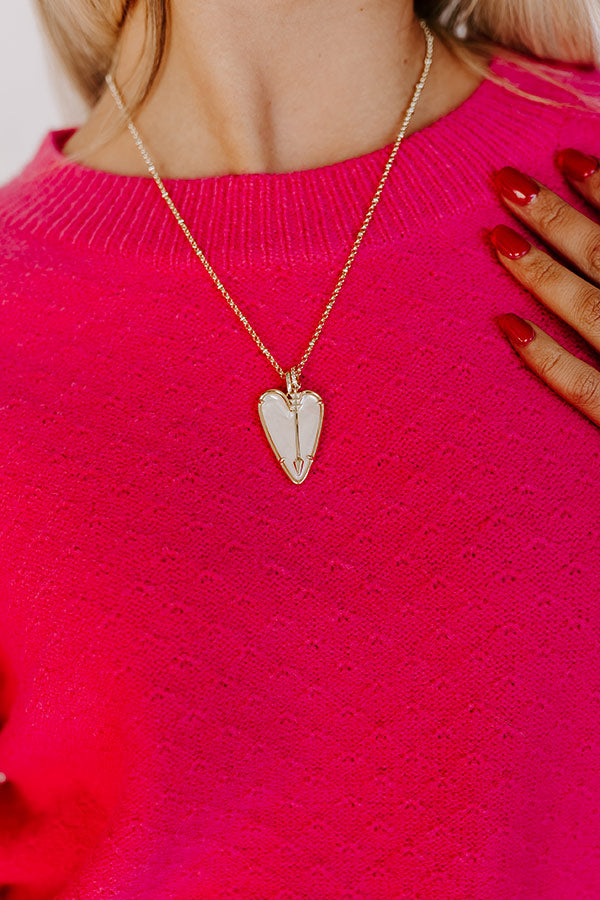 Kendra Scott Ansley Heart Gold Long Pendant Necklace in Ivory MotherO