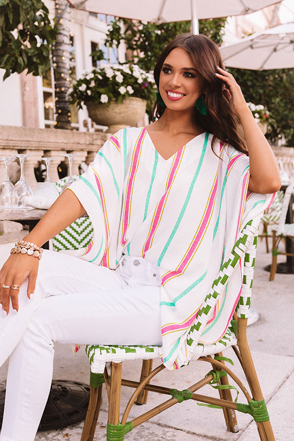 Bring On The Sunshine Stripe Shift Tunic in Ivory Image - 3