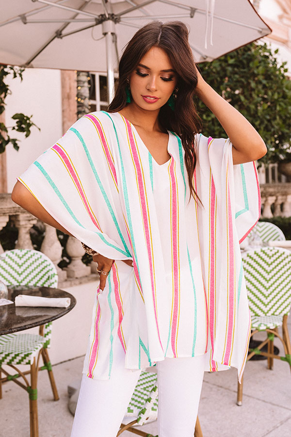 Bring On The Sunshine Stripe Shift Tunic in Ivory Image - 1