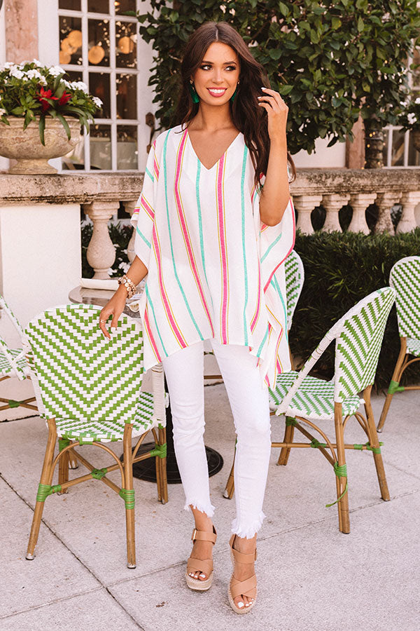 Bring On The Sunshine Stripe Shift Tunic in Ivory Image - 2