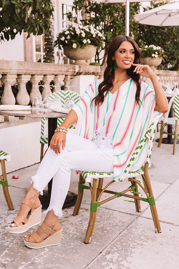 Bring On The Sunshine Stripe Shift Tunic in Ivory Image - 5