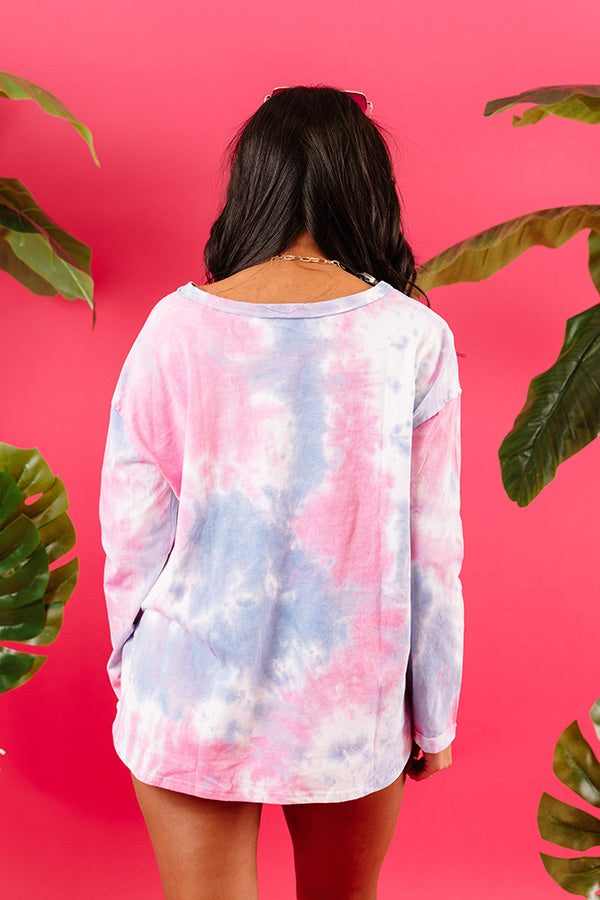 Summer Tune Tie Dye Henley Tee • Impressions Online Boutique