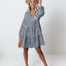 Yacht Stop Gingham Babydoll Dress Navy Image - 1