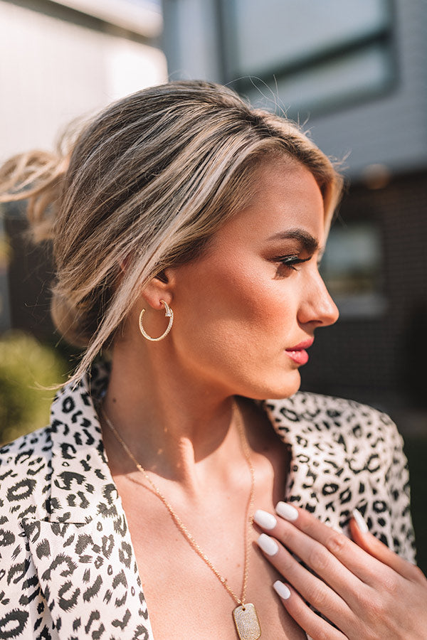 On Record Crystal Hoop Earrings Image - 1