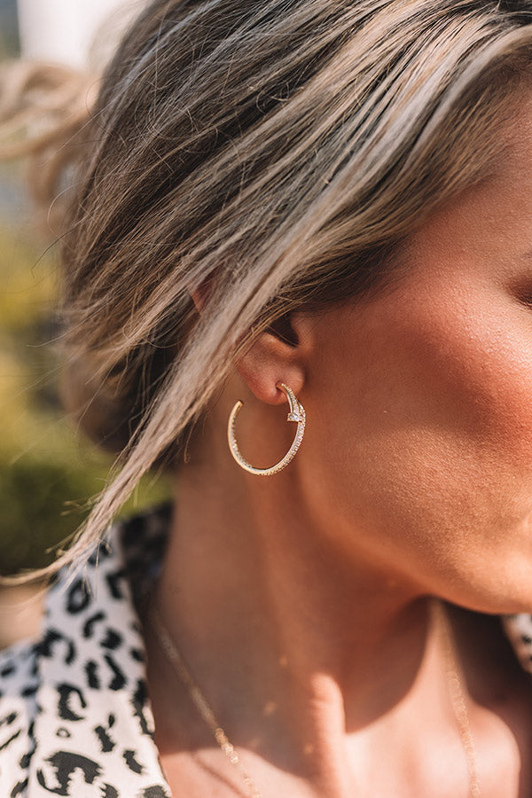 On Record Crystal Hoop Earrings Image - 2