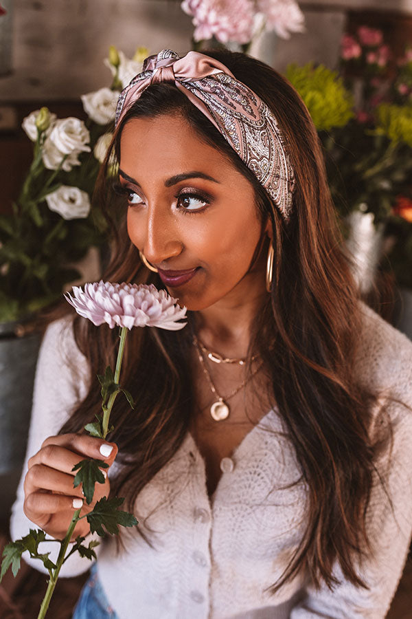 Santa Clarita Paisley Scarf In Blush Image - 1