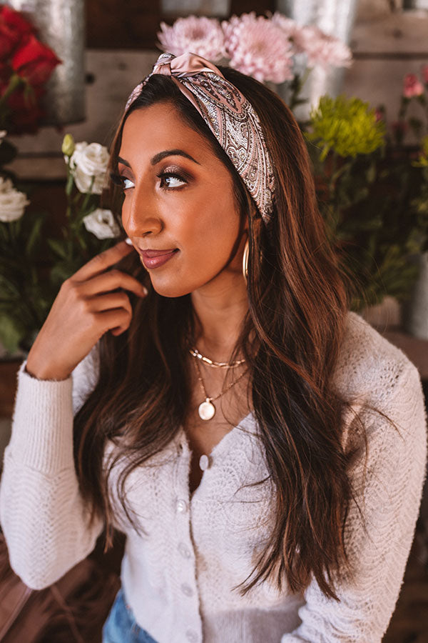 Santa Clarita Paisley Scarf In Blush Image - 2