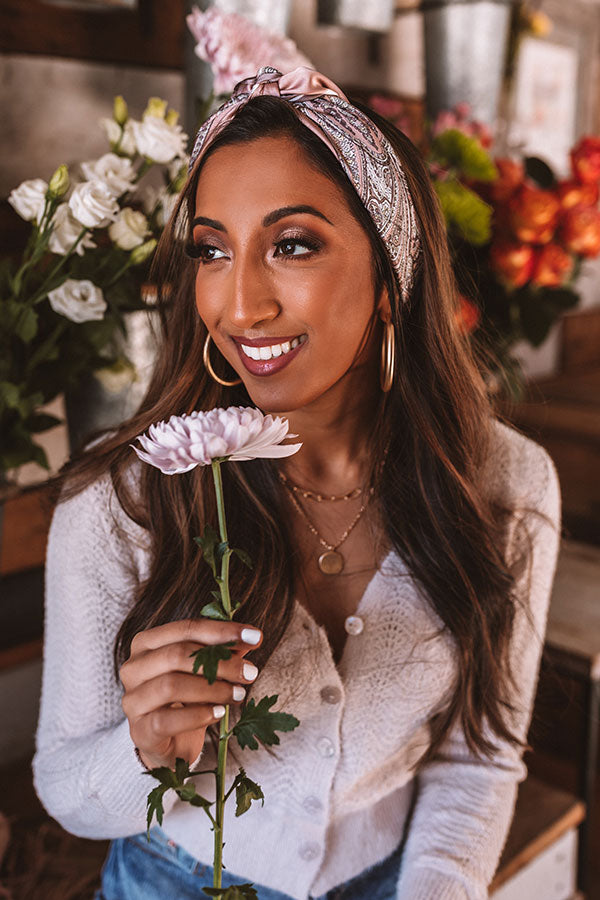 Santa Clarita Paisley Scarf In Blush Image - 3