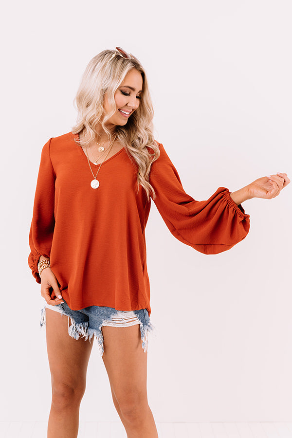 The Best Of Times Shift Top in Rust Image - 3