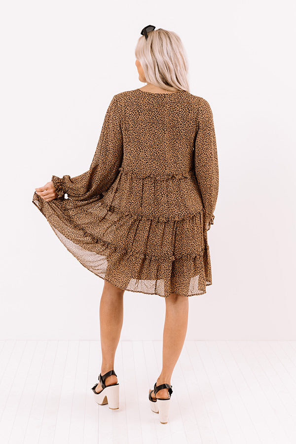 Sweeten The Deal Shift Dress In Mocha Image - 3