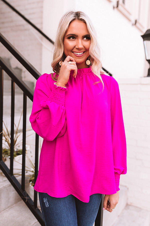 Socialite In The City Shift Top In Hot Pink Image - 5