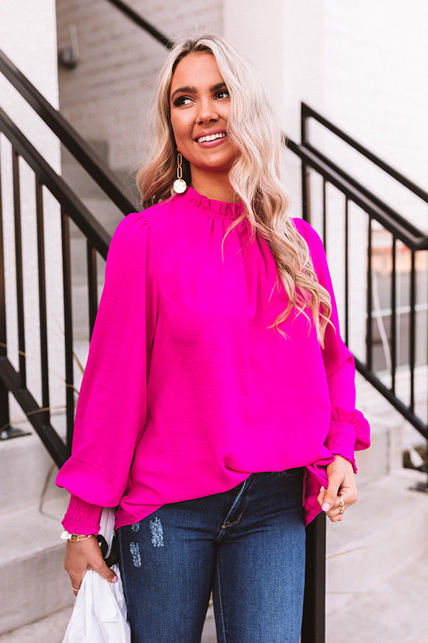 Socialite In The City Shift Top In Hot Pink Image - 4