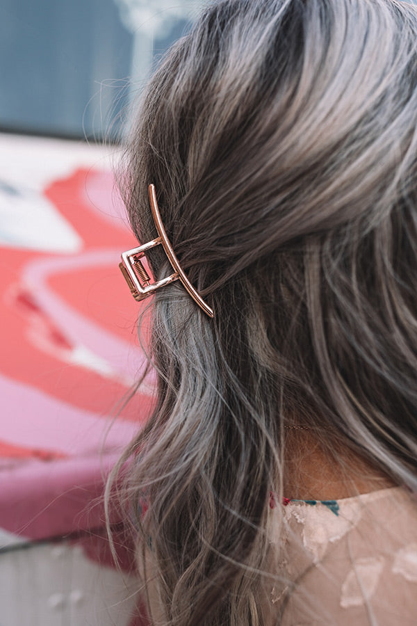 Bar Claw Clip in Rose Gold Image - 3